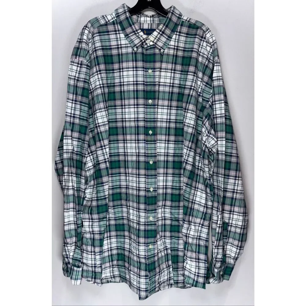 Polo Ralph Lauren Classic-Fit Plaid Oxford Shirt size 3xl